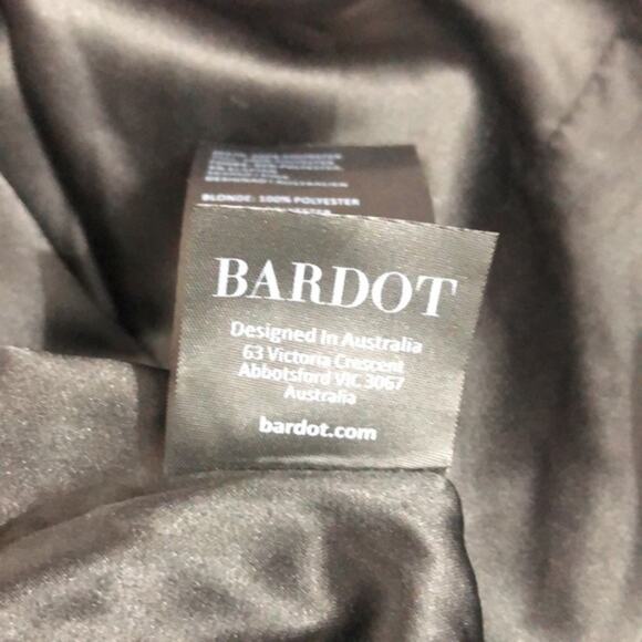 Bardot One Shoulder Puff Sleeve Lace Dress In Black and Ivory 8 NWT - Picture 9 of 10